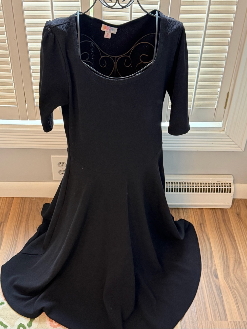 LuLaRoe Black Midi Scoop-Neck Fit & Flare Dress